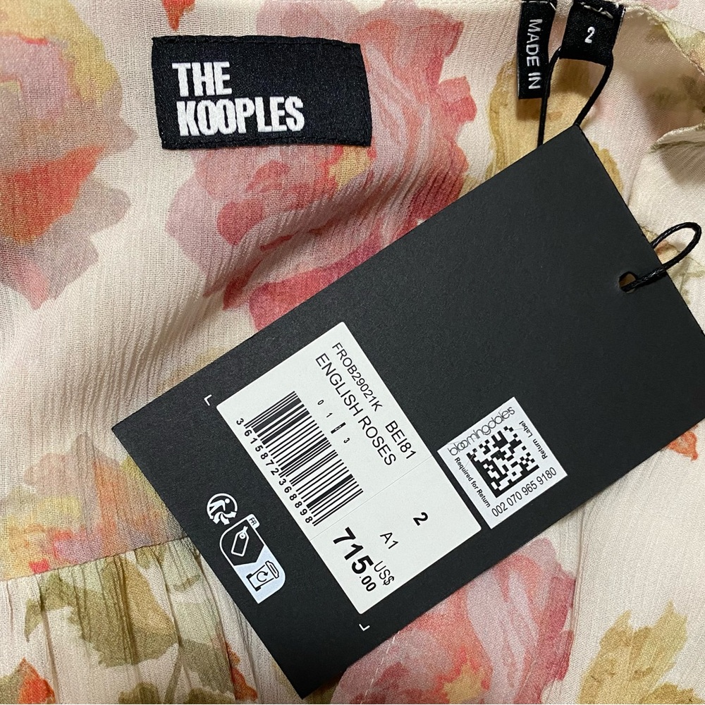 NWT The Kooples Silk Floral English Roses Maxi Dress Size 2 US M - Picture 14 of 15